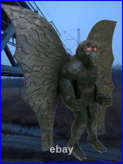 MOTHMAN -my 1 foot tall hand carved &signed wood figure