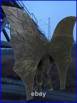 MOTHMAN -my 1 foot tall hand carved &signed wood figure