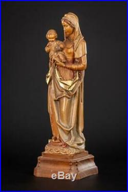 Madonna Child Jesus Sculpture Virgin Mary Christ Statue ANRI Wood Carving 12