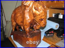 Magnificent Carved one piece Buffalo cedar wood finished Magnificent Carved one piece Buffalo cedar wood finished