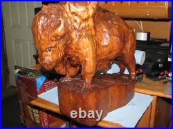 Magnificent Carved one piece Buffalo cedar wood finished Magnificent Carved one piece Buffalo cedar wood finished