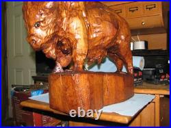 Magnificent Carved one piece Buffalo cedar wood finished Magnificent Carved one piece Buffalo cedar wood finished