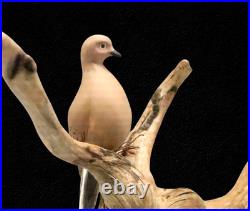 Maine Folk Art Mourning Dove Driftwood Sculpture Hand Carved Signed