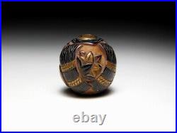 Makie Lacquer Carving OJIME Bead NETSUKE Ax Japanese Original Edo Inro Antique