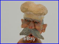 Master Carver Thomas Theodore, PA Carved Wood Trail Cook Caricature Sculpture