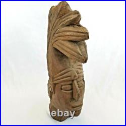 Mayan Lord King Pacal Wood Carving Sculpture 20 Handcarved Vintage Folk Art