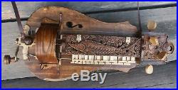 Medieval Hurdy Gurdy with wood carving Sturgeonhurdy gurdy