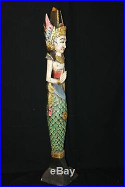 Mermaid Goddess Sculpture Nyi Blorong Statue Carved wood Guardian Bali Art