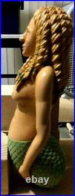 Mermaid Ships Figurehead wood carving Hand carved, Hand painted one of a kind