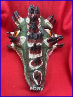 Mexican Folk Art Vintage Alligator Crocodile Carved Wood & Agave Mask Mexican Folk Art Vintage Alligator Crocodile Carved Wood & Agave Mask