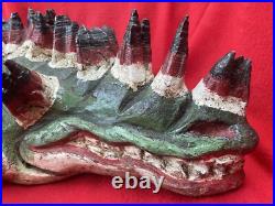 Mexican Folk Art Vintage Alligator Crocodile Carved Wood & Agave Mask Mexican Folk Art Vintage Alligator Crocodile Carved Wood & Agave Mask