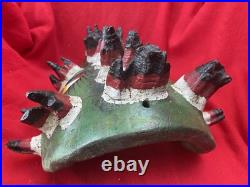 Mexican Folk Art Vintage Alligator Crocodile Carved Wood & Agave Mask Mexican Folk Art Vintage Alligator Crocodile Carved Wood & Agave Mask
