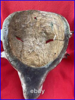 Mexican Folk Art Vintage Alligator Crocodile Carved Wood & Agave Mask Mexican Folk Art Vintage Alligator Crocodile Carved Wood & Agave Mask