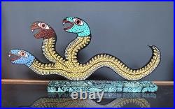 Michael Finster Folk Outsider Art 3 Headed Snake Wood Cutout