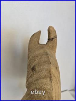 Mid 20th Century Vintage Hand Carved Pine Horse Head Sculpture