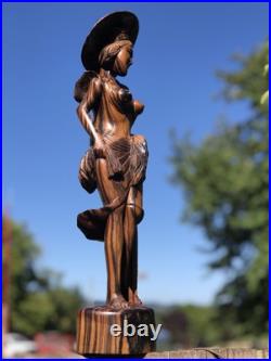 Mid Century Bali Wood Sculpture Balinese Woman Wooden Carving Indonesian Art Mid Century Bali Wood Sculpture Balinese Woman Wooden Carving Indonesian Art