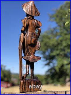 Mid Century Bali Wood Sculpture Balinese Woman Wooden Carving Indonesian Art Mid Century Bali Wood Sculpture Balinese Woman Wooden Carving Indonesian Art