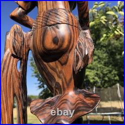 Mid Century Bali Wood Sculpture Balinese Woman Wooden Carving Indonesian Art Mid Century Bali Wood Sculpture Balinese Woman Wooden Carving Indonesian Art