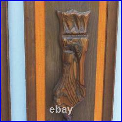 Mid Century Carved Wood King & Queen Art Wall Hanging Pair