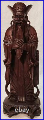 Mid-Century Chinese Rosewood Carvings 12 Warrior, Scholar & Elder Figures