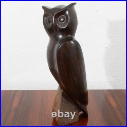 Mid Century Danish Modern Artisan Carved Owl Sculpture Solid Rosewood Mcm Studio Mid Century Danish Modern Artisan Carved Owl Sculpture Solid Rosewood Mcm Studio