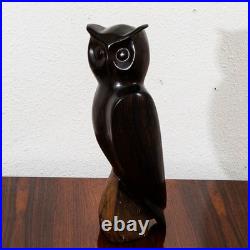 Mid Century Danish Modern Artisan Carved Owl Sculpture Solid Rosewood Mcm Studio Mid Century Danish Modern Artisan Carved Owl Sculpture Solid Rosewood Mcm Studio
