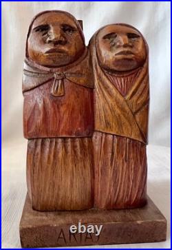 Mid-Century Flores Arias Hand Carved Wood Sculpture