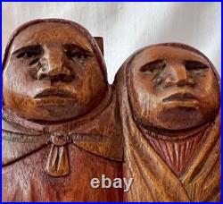 Mid-Century Flores Arias Hand Carved Wood Sculpture