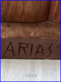 Mid-Century Flores Arias Hand Carved Wood Sculpture
