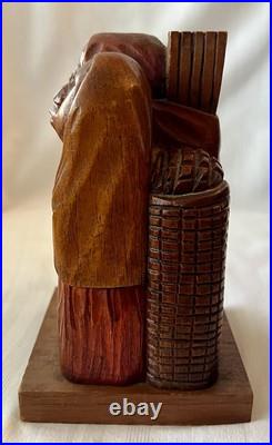 Mid-Century Flores Arias Hand Carved Wood Sculpture