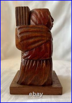 Mid-Century Flores Arias Hand Carved Wood Sculpture
