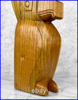 Mid-Century Large Teak Thunderbird Totem Carved Wood Sculpture