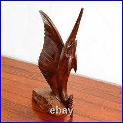 Mid Century Modern Fish Sculpture Carved Solid Rosewood Studio Made Swordfish Mid Century Modern Fish Sculpture Carved Solid Rosewood Studio Made Swordfish