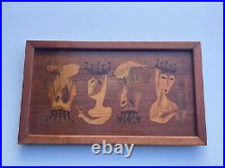 Mid Century Modern Sculpture Wood Carving Cubism King Abstract Expressionism