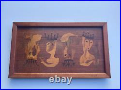 Mid Century Modern Sculpture Wood Carving Cubism King Abstract Expressionism