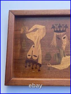 Mid Century Modern Sculpture Wood Carving Cubism King Abstract Expressionism