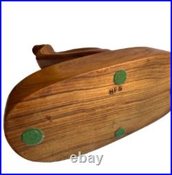Mid Century Modern Wooden Art Sculpture Figurine Abstract Handmade Signed HFS