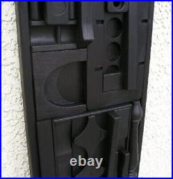 Modern Abstract Brutalist Cubist Wood Louise Nevelson Style Wall Art Sculpture