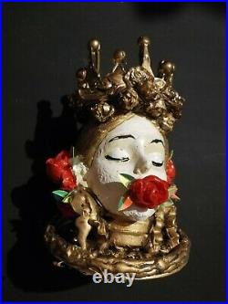 Modern art sculpture doll ooak princess head figurative home decor decorative