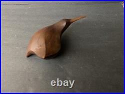 Modernist Wood Carving by Listed Artist LEO GERVAIS (1917-2008) Sandpiper MCM