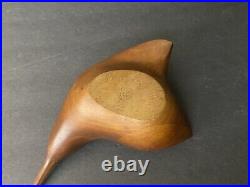 Modernist Wood Carving by Listed Artist LEO GERVAIS (1917-2008) Sandpiper MCM