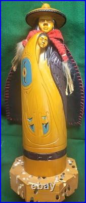 Mother and Child Carving by Pacific Northwest Indigenous Artist Vic Veadg SIGNED