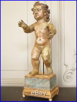 Museum Quality 17th Century Holy Infant Santo Niño, Spanish Carved Wood Sculpture