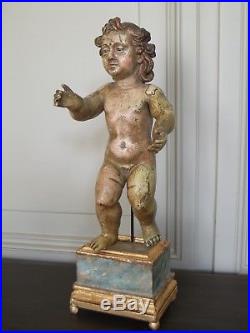 Museum Quality 17th Century Holy Infant Santo Niño, Spanish Carved Wood Sculpture