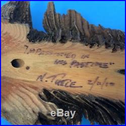 NANCY TUTTLE Tree Spirit Wood Carving Sculpture Artist-Signed Dated 2010