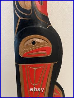 NEIL BAKER Signed Squamish Nation EAGLE WOOD CARVING PAINTED Nearly 30 Beauty