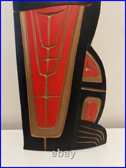 NEIL BAKER Signed Squamish Nation EAGLE WOOD CARVING PAINTED Nearly 30 Beauty
