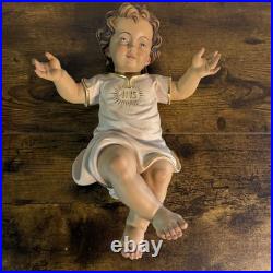 NEW Bergland Baby Jesus IHS 36cm (14in) Gold Leaf Italian Wood Carving Sculpture