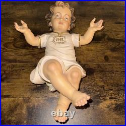 NEW Bergland Baby Jesus IHS 36cm (14in) Gold Leaf Italian Wood Carving Sculpture