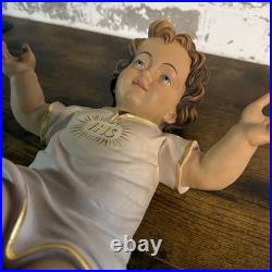 NEW Bergland Baby Jesus IHS 36cm (14in) Gold Leaf Italian Wood Carving Sculpture